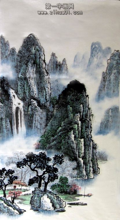 三尺写意山水画