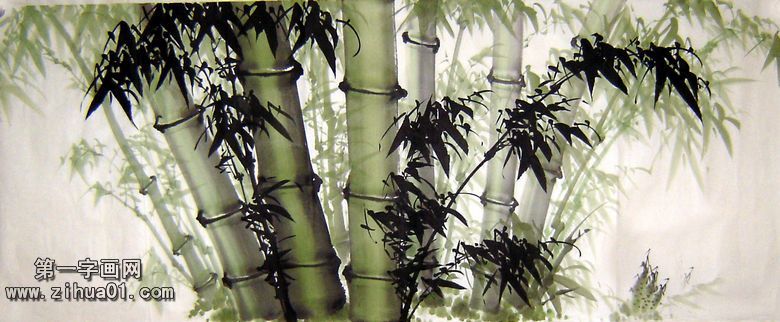 竹子水墨画图片