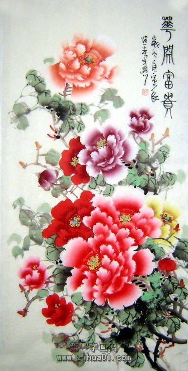 国画竖幅牡丹_... 竖幅国画牡丹四尺竖幅国画牡丹