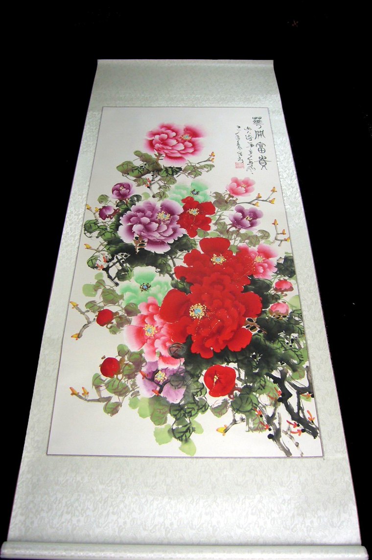 国画竖牡丹花图片大全_国画竖牡丹花图片下载