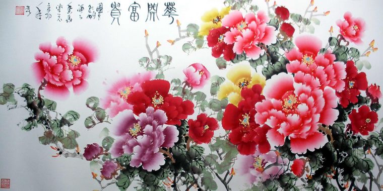 四尺国画富贵牡丹