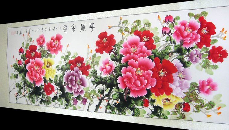 国画六尺牡丹