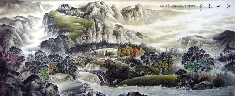 八尺精品山水国画