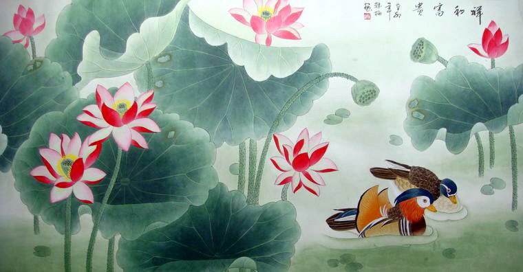 鸳鸯戏水图 - 第一字画网