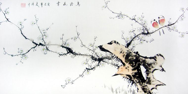 信頼も厚い 国画梅花作品- Hishop by 第一字画网Powered 絵画/タペストリー