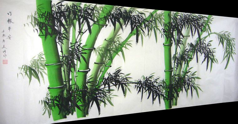 八尺国画竹子