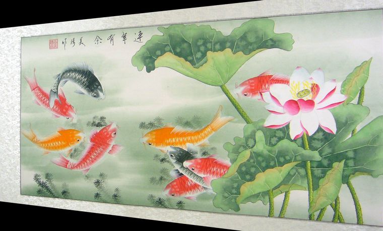 工笔鲤鱼图