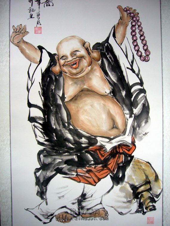 书画作品弥勒佛_动物世界 书画作品弥勒佛