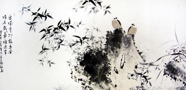 中国美術・純手描き三尺画芯竹子・水彩画・啓功印款・肉筆・宣紙