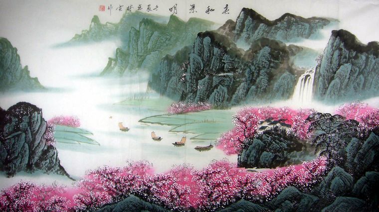 780元 字画网的 客厅风景山水画,是幅适合挂在家里的客厅,或是
