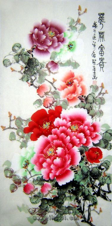 国画竖幅牡丹_特等奖国画牡丹图片_国画牡丹画法 ...