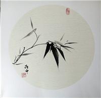 中国古美術・純手描き三尺画芯竹子図・水墨画・鄭板橋印款・書道・肉筆・带水印・宣紙 中国古美術・純手描き三尺画芯竹子図・水墨画・鄭板橋印款・書道・
