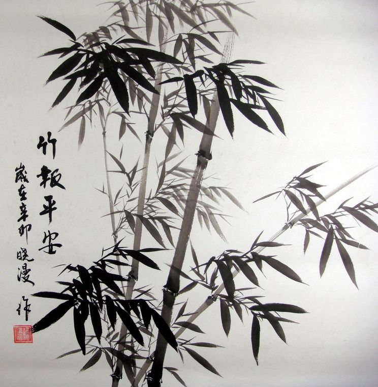 四尺斗方水墨竹 - 第一字画网