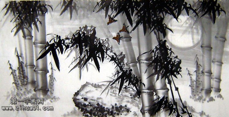 工笔画竹子